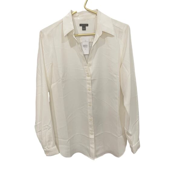 Ann Taylor Ivory Blouse M – Classic Work Top, Polyester, NWT - Picture 3 of 6